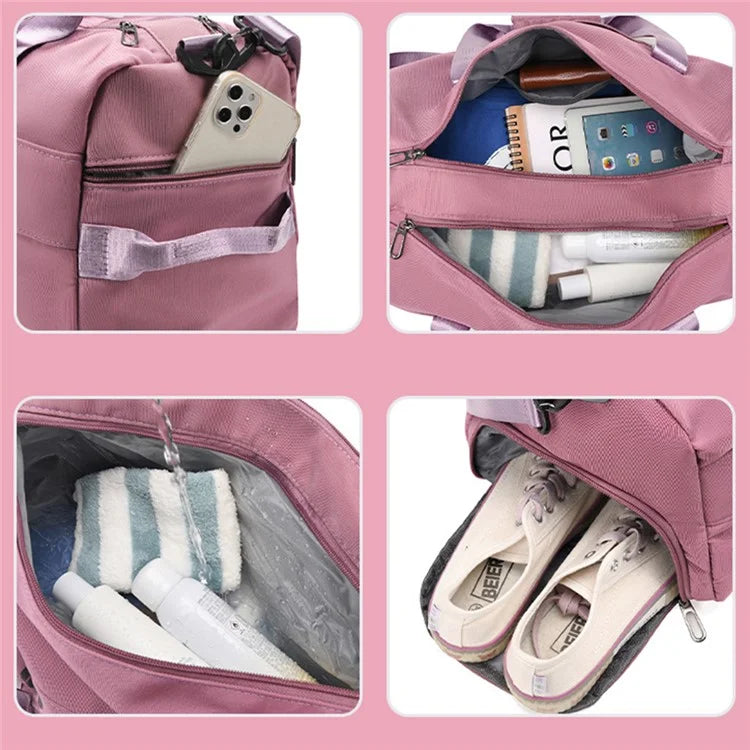 Large Capacity Oxford Cloth Waterproof Fitness Tote Crossbody Bag Travel Luggage Bag