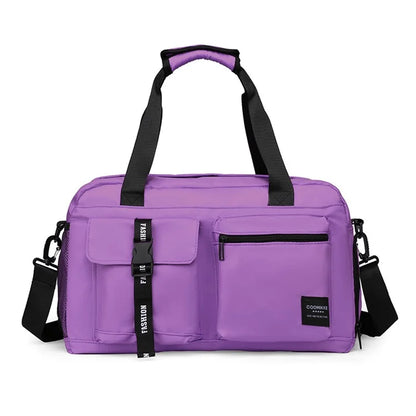 Dry Wet Separation Gym Bag Waterproof Oxford Cloth Travel Tote Bag with Shoes Compartment