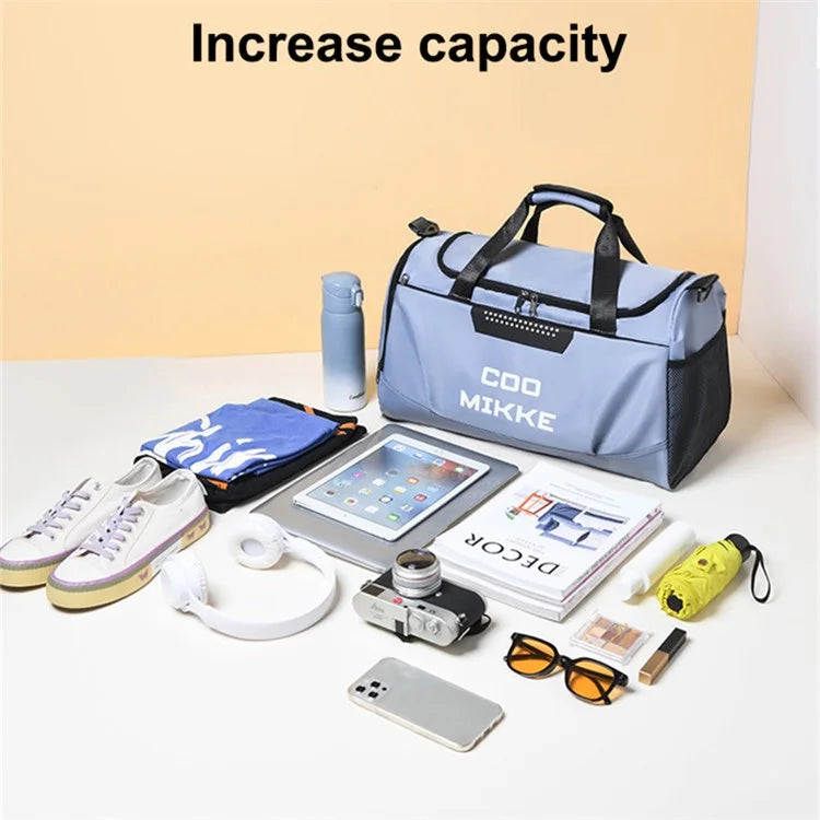 Oxford Cloth Sports Gym Bag Duffel Bag Weekend Overnight Shoulder Bag with Wet Dry Separation Pocket