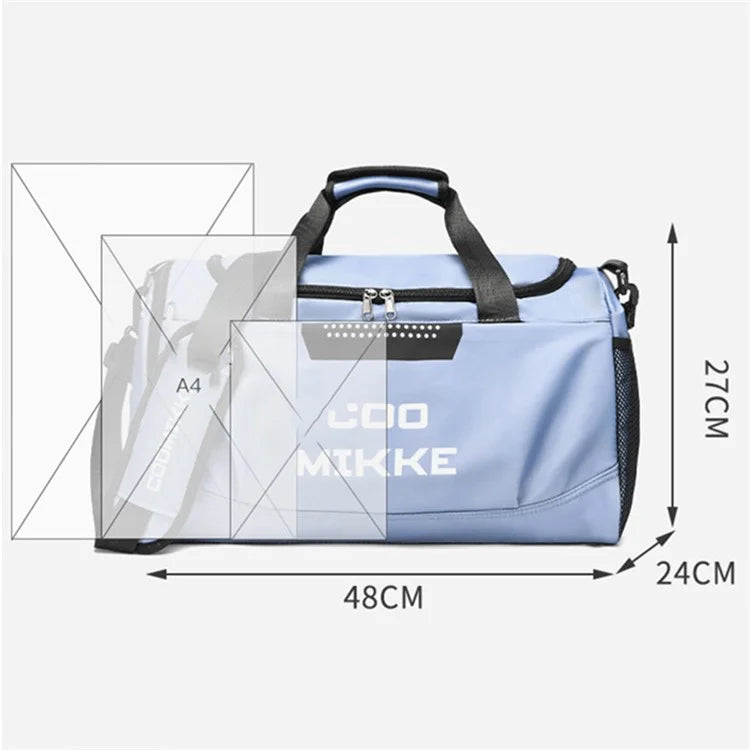 Oxford Cloth Sports Gym Bag Duffel Bag Weekend Overnight Shoulder Bag with Wet Dry Separation Pocket