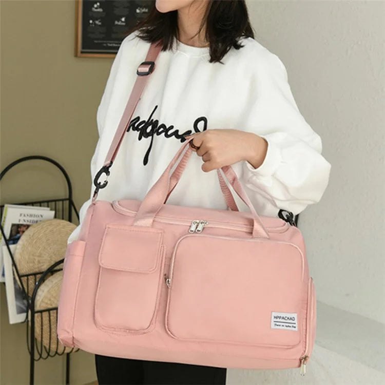 Stylish Oxford Cloth Waterproof Sport Fitness Tote Crossbody Bag Travel Luggage Bag