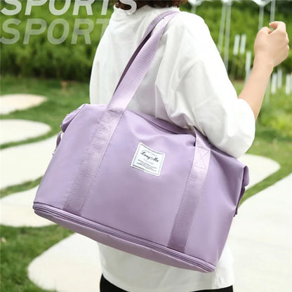 Oxford Cloth Duffel Bag Weekend Overnight Shoulder Bag Sports Gym Handbag