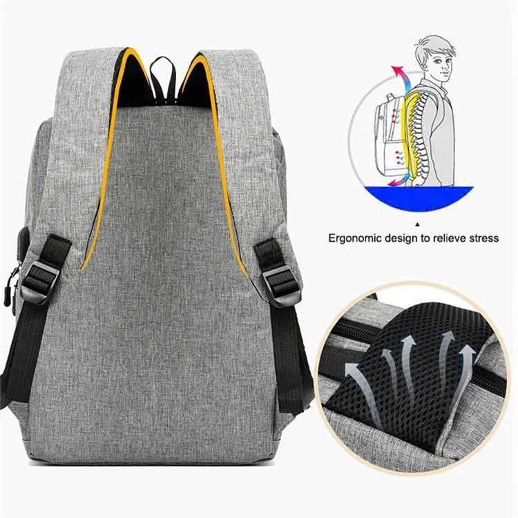 Backpack USB Charging Oxford Cloth Shoulders Bag with Small Pouch + Sling Bag