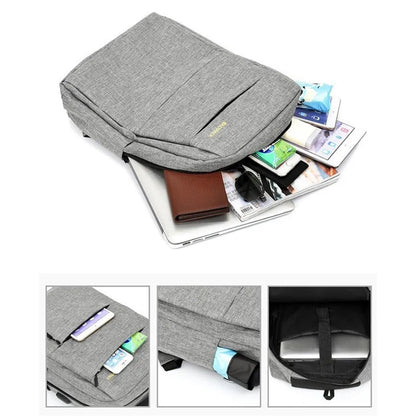 Backpack USB Charging Oxford Cloth Shoulders Bag with Small Pouch + Sling Bag