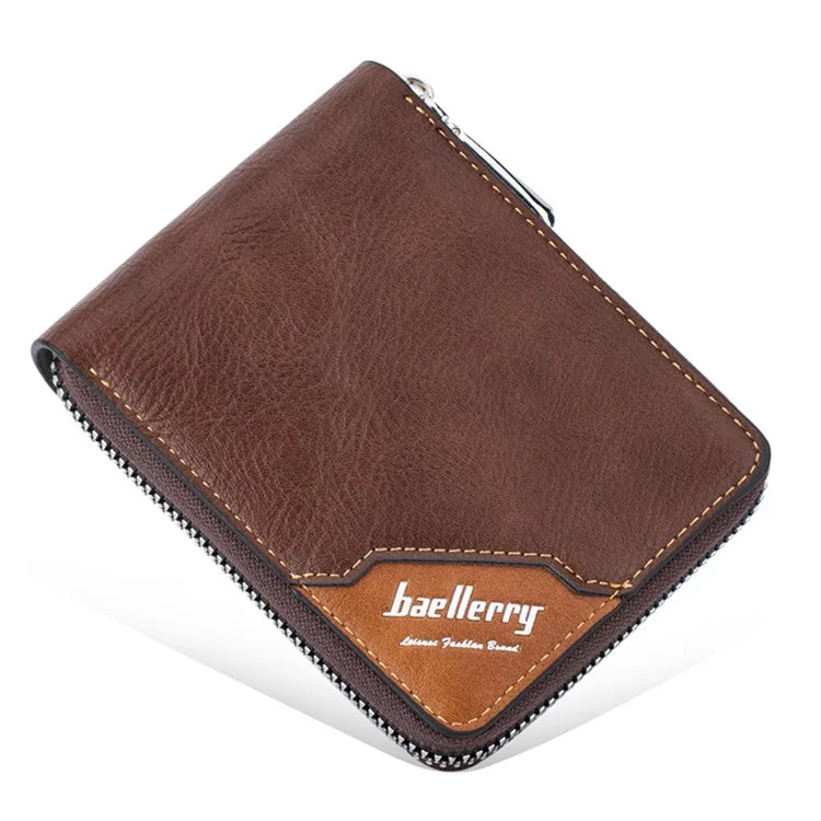 BAELLERRY D5104 Men's Zipper Wallet RFID Blocking PU Leather Card Pouch Coin Purse Bag Billfold