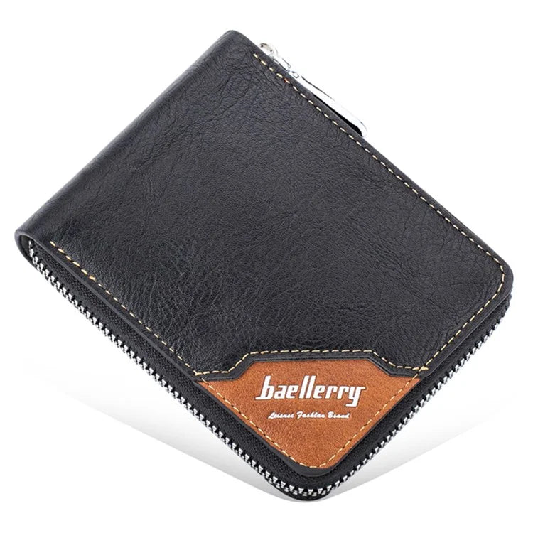 BAELLERRY D5104 Men's Zipper Wallet RFID Blocking PU Leather Card Pouch Coin Purse Bag Billfold
