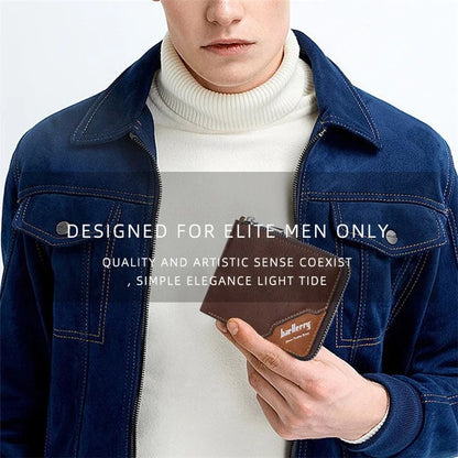 BAELLERRY D5104 Men's Zipper Wallet RFID Blocking PU Leather Card Pouch Coin Purse Bag Billfold