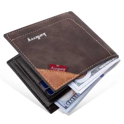 BAELLERRY D3032 Utlra-thin Wallet for Men, Multiple Card Slots PU Leather Cash Money Storage Pouch Billfold
