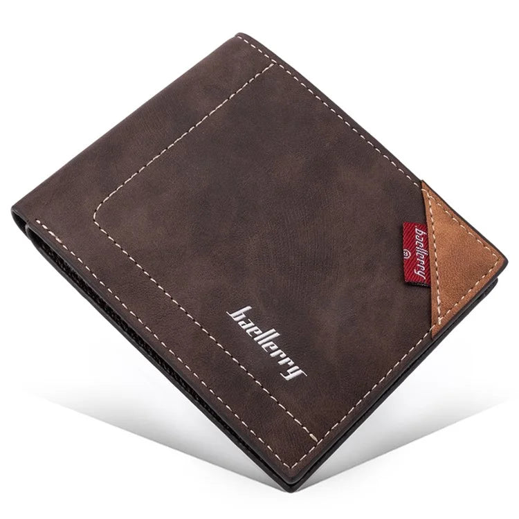 BAELLERRY D3032 Utlra-thin Wallet for Men, Multiple Card Slots PU Leather Cash Money Storage Pouch Billfold
