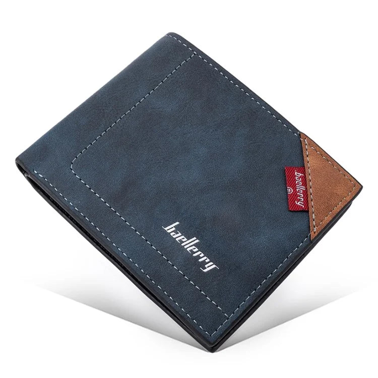 BAELLERRY D3032 Utlra-thin Wallet for Men, Multiple Card Slots PU Leather Cash Money Storage Pouch Billfold