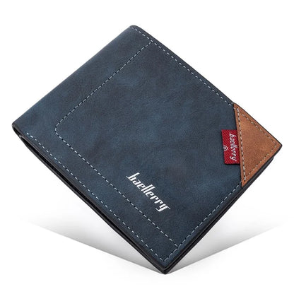 BAELLERRY D3032 Utlra-thin Wallet for Men, Multiple Card Slots PU Leather Cash Money Storage Pouch Billfold