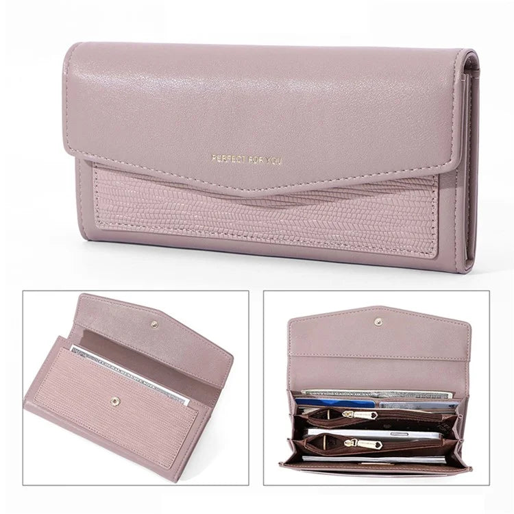PERFECT FOR YOU Fashion Women's Wallet PU Leather Card Holder Cash Pouch Storage Bag Clutch Purse