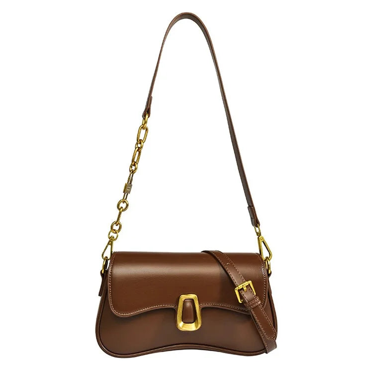 SMNQS-6144 Solid Color Underarm Bag Fashion Women PU Leather Crossbody Shoulder Bag