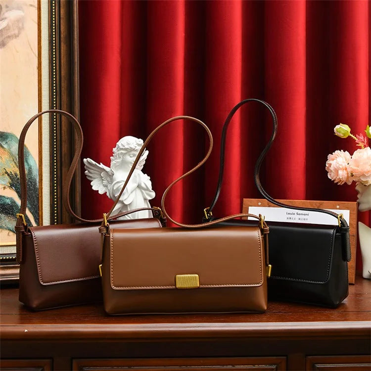 SMNQS-A6145 Fashion Women PU Leather Underarm Bag Solid Color Crossbody Shoulder Bag