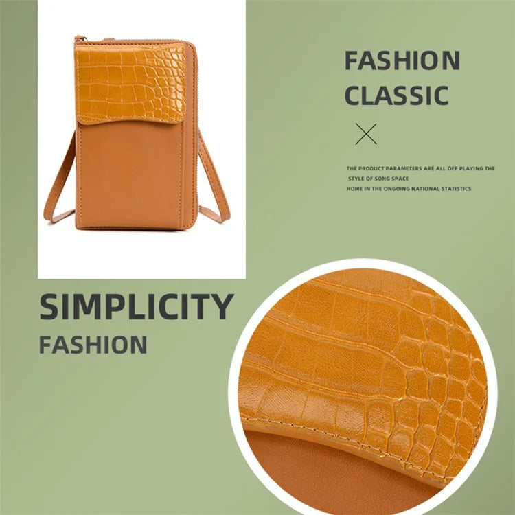 A3412 PU Leather Crossbody Shoulder Bag Women's Card Holder Storage Pouch Wallet Phone Bag