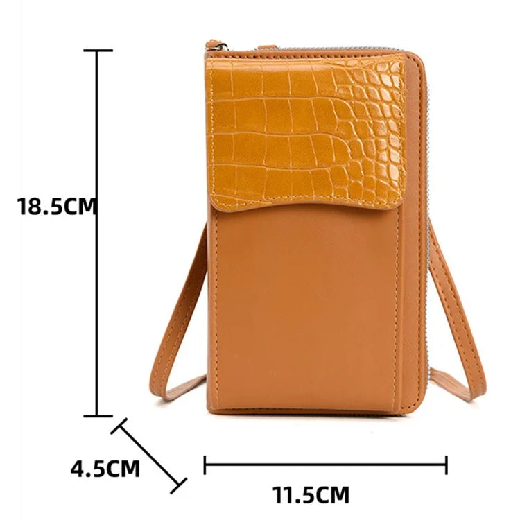 A3412 PU Leather Crossbody Shoulder Bag Women's Card Holder Storage Pouch Wallet Phone Bag