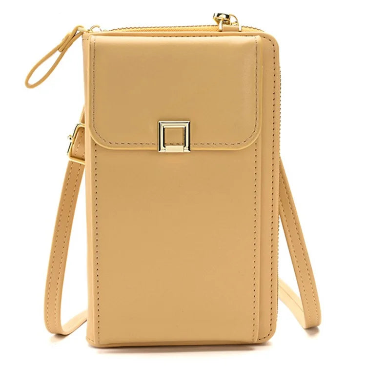 5725 Phone Carrying Pouch Women Crossbody Shoulder Bag PU Leather Wallet Card Holder Bag