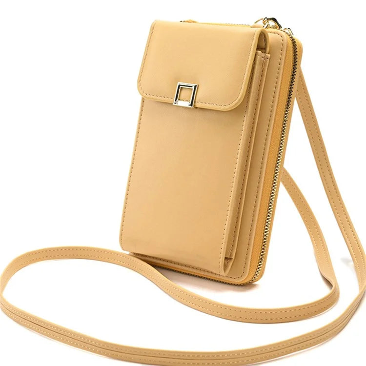 5725 Phone Carrying Pouch Women Crossbody Shoulder Bag PU Leather Wallet Card Holder Bag