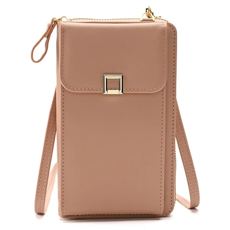 5725 Phone Carrying Pouch Women Crossbody Shoulder Bag PU Leather Wallet Card Holder Bag