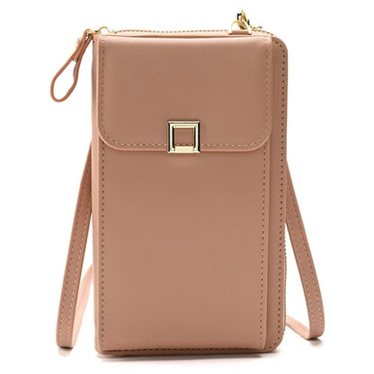 5725 Phone Carrying Pouch Women Crossbody Shoulder Bag PU Leather Wallet Card Holder Bag