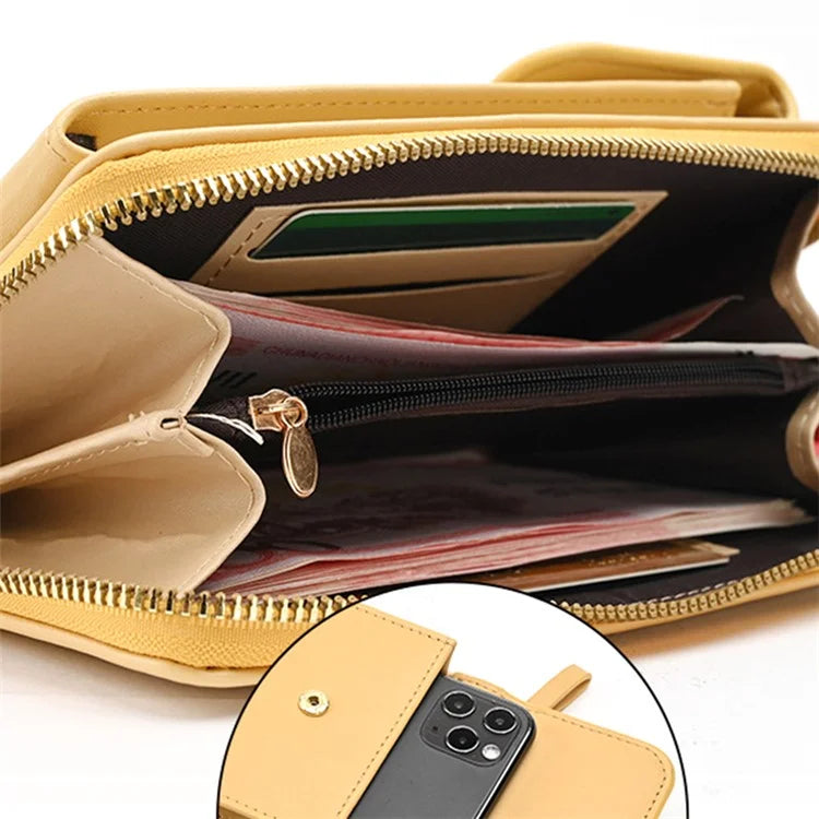 5725 Phone Carrying Pouch Women Crossbody Shoulder Bag PU Leather Wallet Card Holder Bag