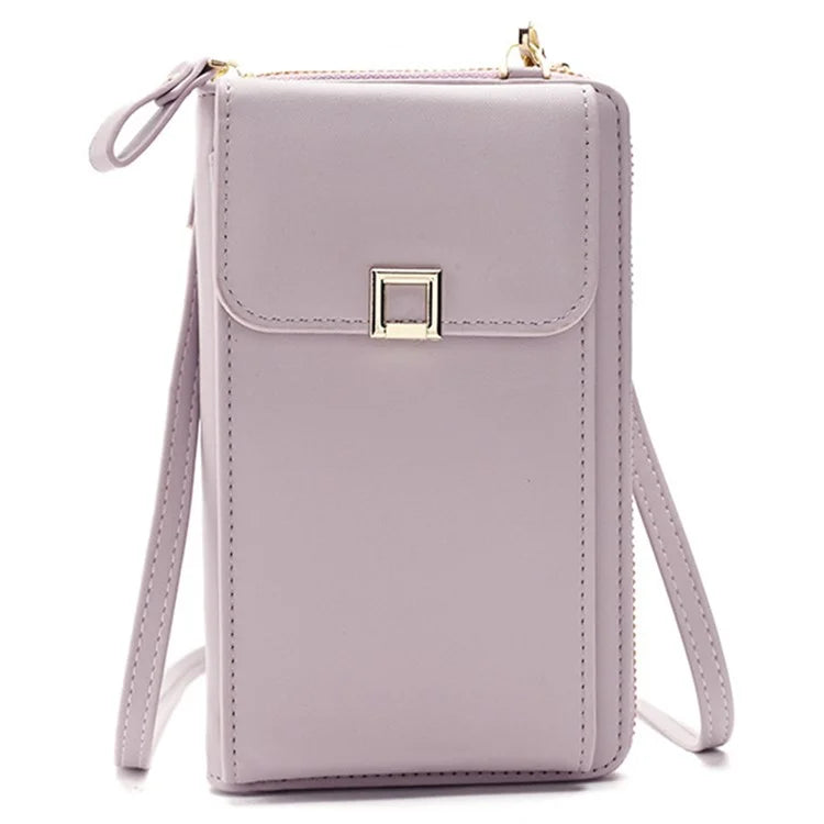 5725 Phone Carrying Pouch Women Crossbody Shoulder Bag PU Leather Wallet Card Holder Bag