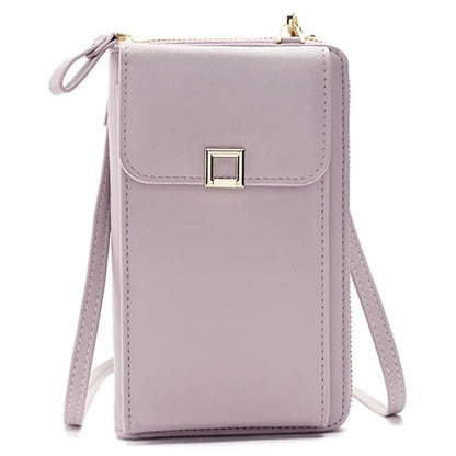 5725 Phone Carrying Pouch Women Crossbody Shoulder Bag PU Leather Wallet Card Holder Bag
