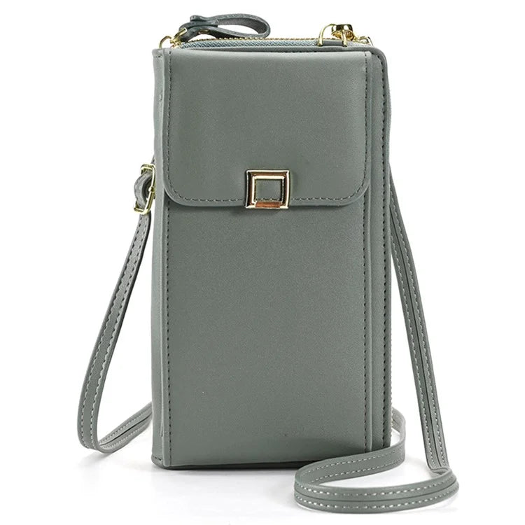5725 Phone Carrying Pouch Women Crossbody Shoulder Bag PU Leather Wallet Card Holder Bag