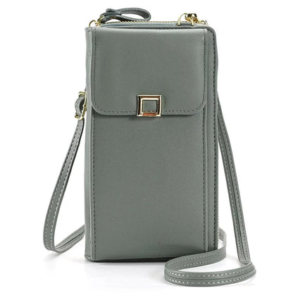 5725 Phone Carrying Pouch Women Crossbody Shoulder Bag PU Leather Wallet Card Holder Bag