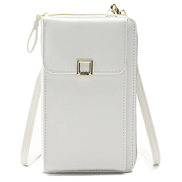 5725 Phone Carrying Pouch Women Crossbody Shoulder Bag PU Leather Wallet Card Holder Bag
