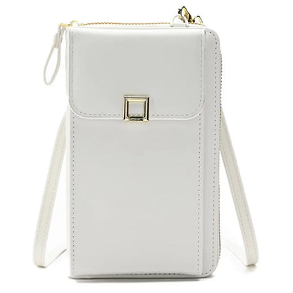 5725 Phone Carrying Pouch Women Crossbody Shoulder Bag PU Leather Wallet Card Holder Bag