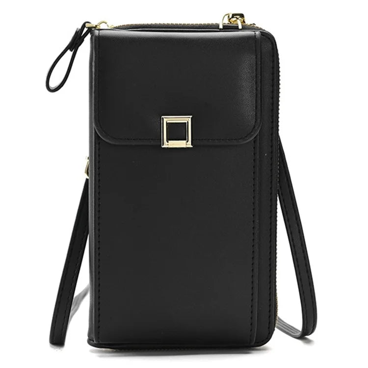 5725 Phone Carrying Pouch Women Crossbody Shoulder Bag PU Leather Wallet Card Holder Bag