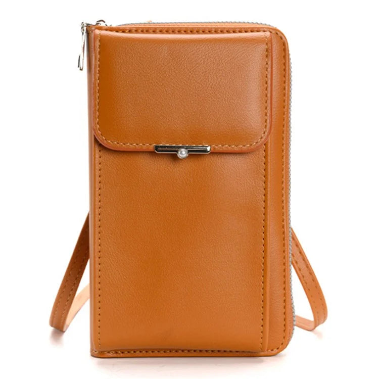 3419 Women PU Leather Wallet Crossbody Bag Cell Phone Pouch Card Holder Bag Ladies Shoulder Bag