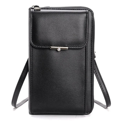 3419 Women PU Leather Wallet Crossbody Bag Cell Phone Pouch Card Holder Bag Ladies Shoulder Bag