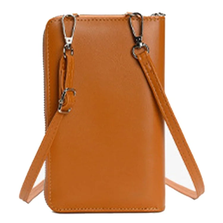 3419 Women PU Leather Wallet Crossbody Bag Cell Phone Pouch Card Holder Bag Ladies Shoulder Bag