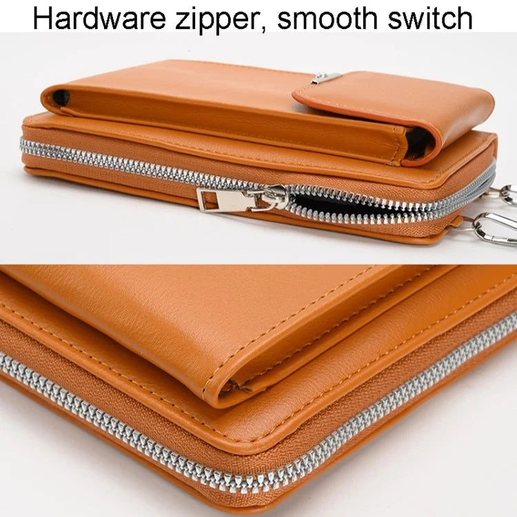 3419 Women PU Leather Wallet Crossbody Bag Cell Phone Pouch Card Holder Bag Ladies Shoulder Bag