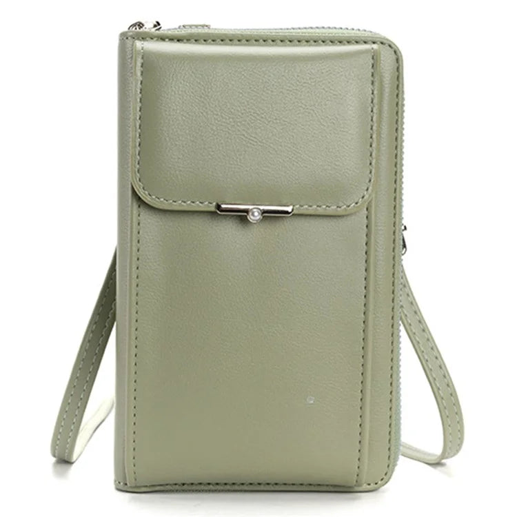 3419 Women PU Leather Wallet Crossbody Bag Cell Phone Pouch Card Holder Bag Ladies Shoulder Bag