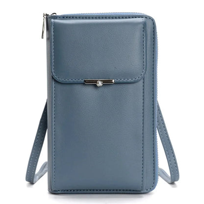 3419 Women PU Leather Wallet Crossbody Bag Cell Phone Pouch Card Holder Bag Ladies Shoulder Bag