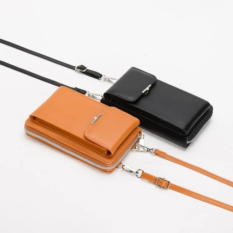 3419 Women PU Leather Wallet Crossbody Bag Cell Phone Pouch Card Holder Bag Ladies Shoulder Bag