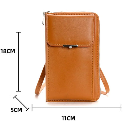 3419 Women PU Leather Wallet Crossbody Bag Cell Phone Pouch Card Holder Bag Ladies Shoulder Bag