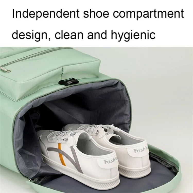 Casual Travel Luggage Bag Men Women Large Capacity Nylon Fitness Backpack with Shoe Compartment