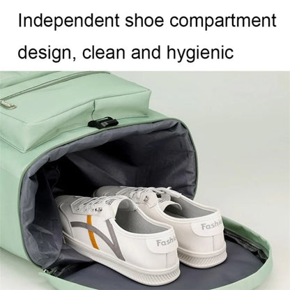 Casual Travel Luggage Bag Men Women Large Capacity Nylon Fitness Backpack with Shoe Compartment