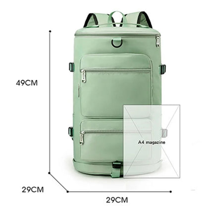 Casual Travel Luggage Bag Men Women Large Capacity Nylon Fitness Backpack with Shoe Compartment