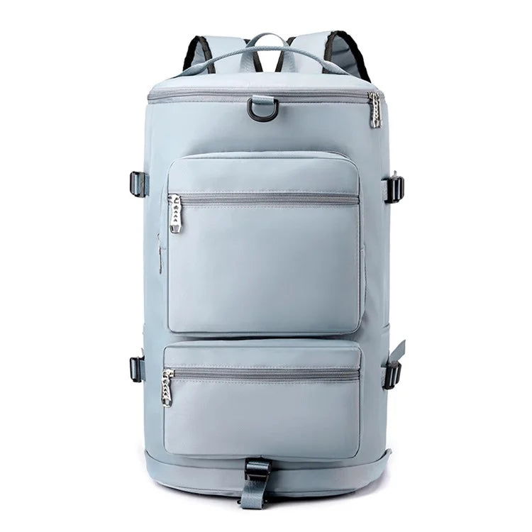 Casual Travel Luggage Bag Men Women Large Capacity Nylon Fitness Backpack with Shoe Compartment