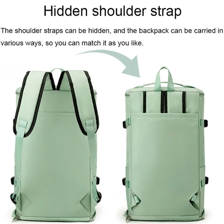 Casual Travel Luggage Bag Men Women Large Capacity Nylon Fitness Backpack with Shoe Compartment