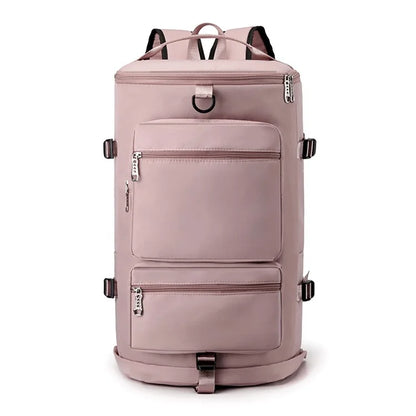 Casual Travel Luggage Bag Men Women Large Capacity Nylon Fitness Backpack with Shoe Compartment