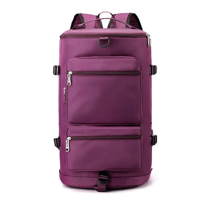 Casual Travel Luggage Bag Men Women Large Capacity Nylon Fitness Backpack with Shoe Compartment
