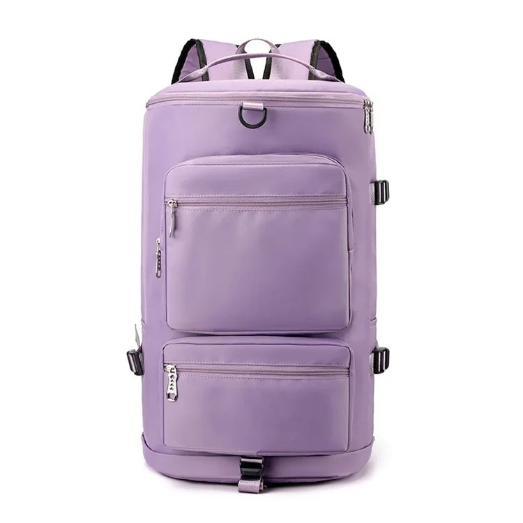 Casual Travel Luggage Bag Men Women Large Capacity Nylon Fitness Backpack with Shoe Compartment