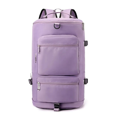 Casual Travel Luggage Bag Men Women Large Capacity Nylon Fitness Backpack with Shoe Compartment
