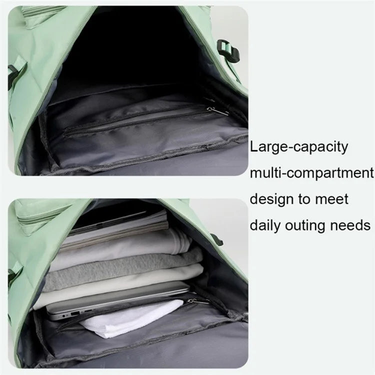 Casual Travel Luggage Bag Men Women Large Capacity Nylon Fitness Backpack with Shoe Compartment